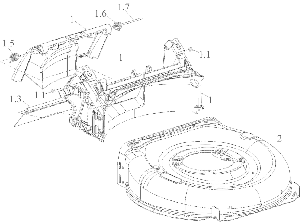 Deck Diagram and Parts List for 11A-A2BE752 2023 Yard Machines Lawn Mower